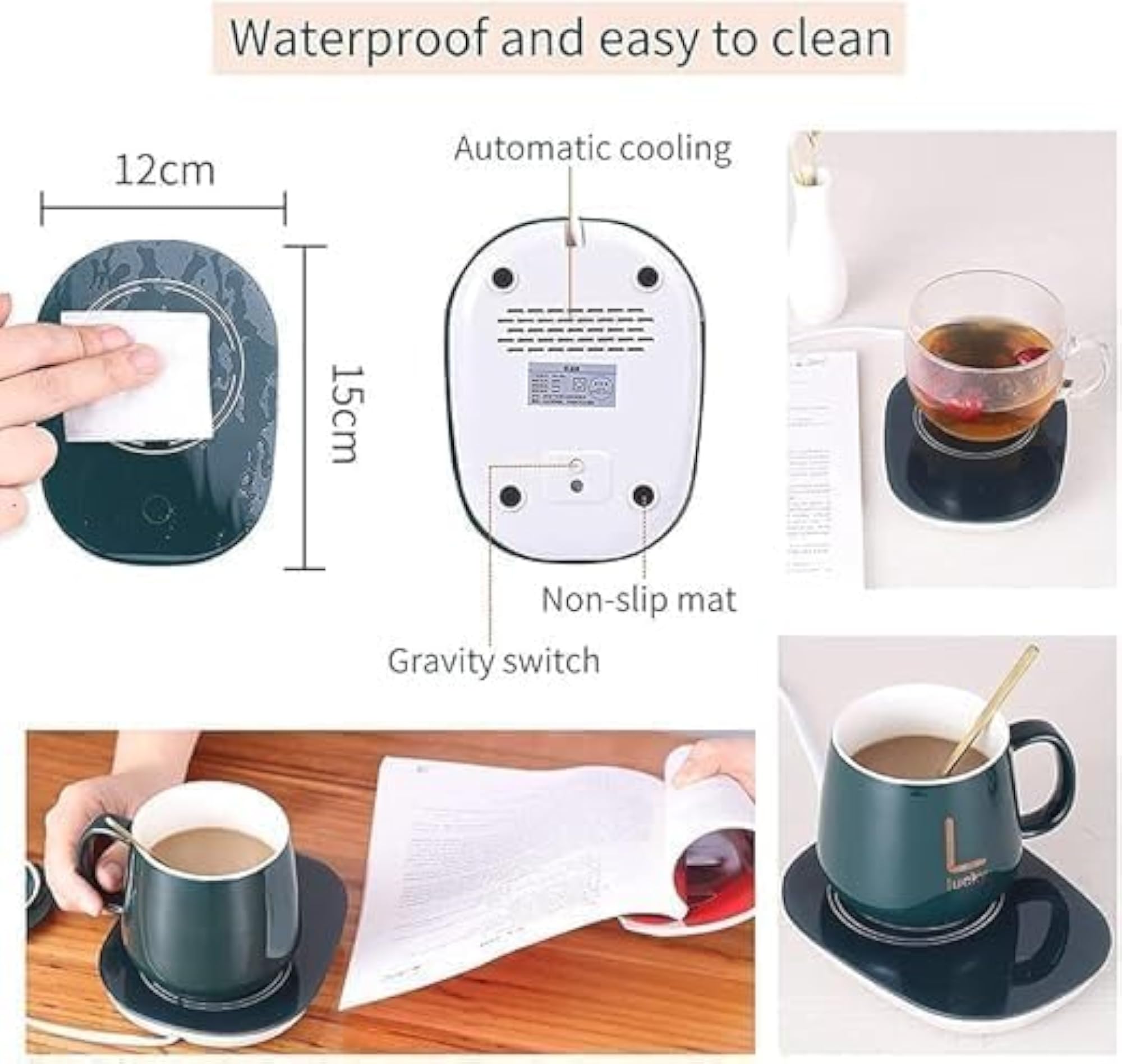 Electric Coffee Mug Warmer with Auto Shut Off, Smart Beverage Warmer